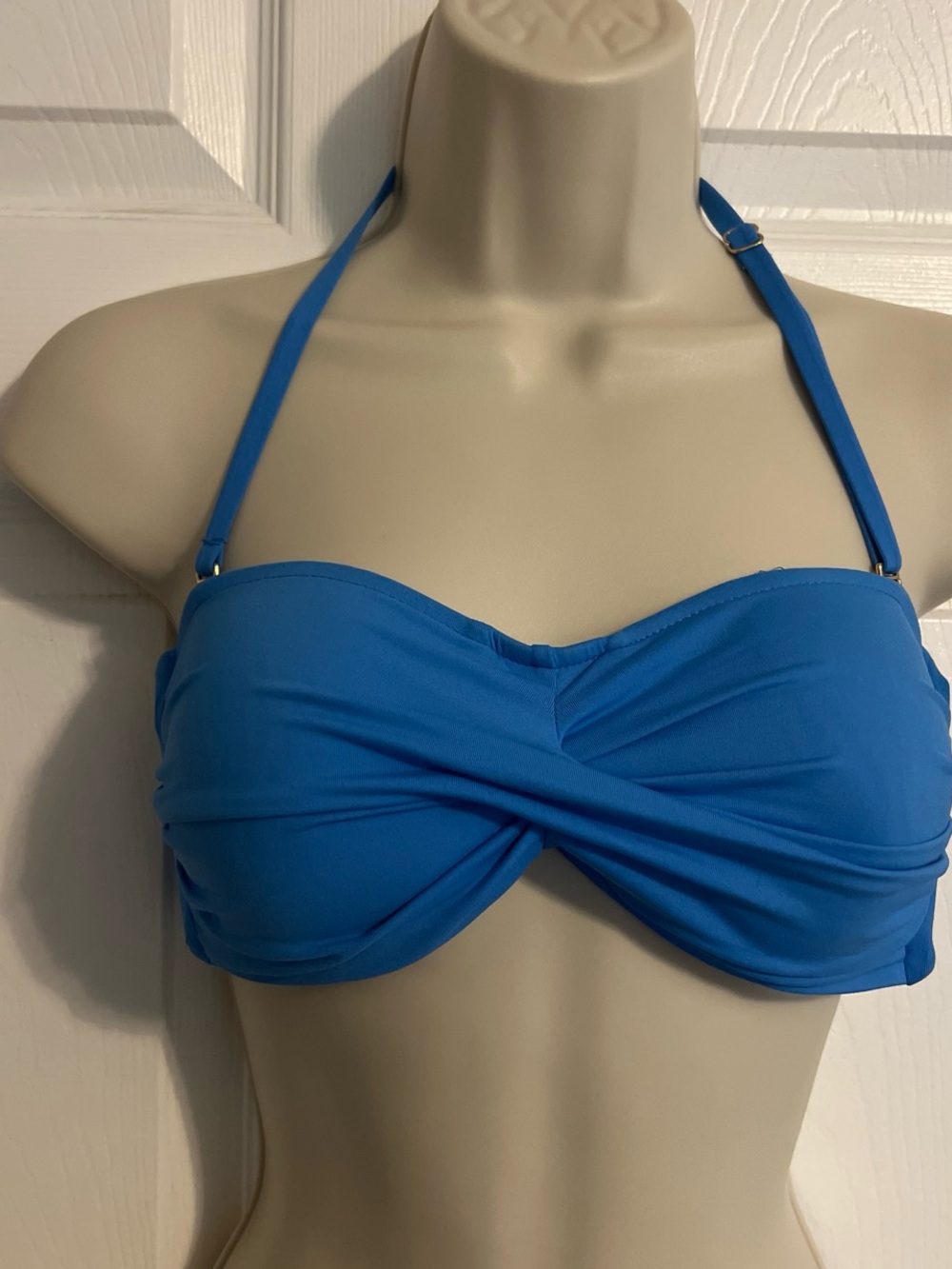 Anne Cole signature Blue halter swim biniki top with adjustable straps size s